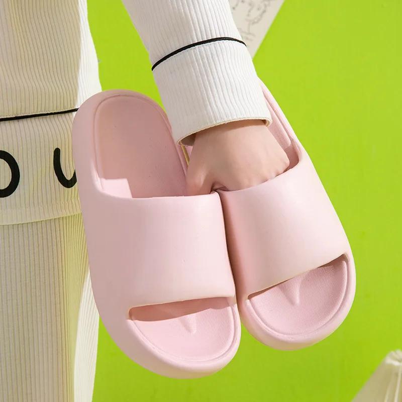 Women's Thick Heel Summer Outdoor Wear Comfortable Soft Bottom Lightweight Indoor Home Couple Bath Simple Cool Slippers