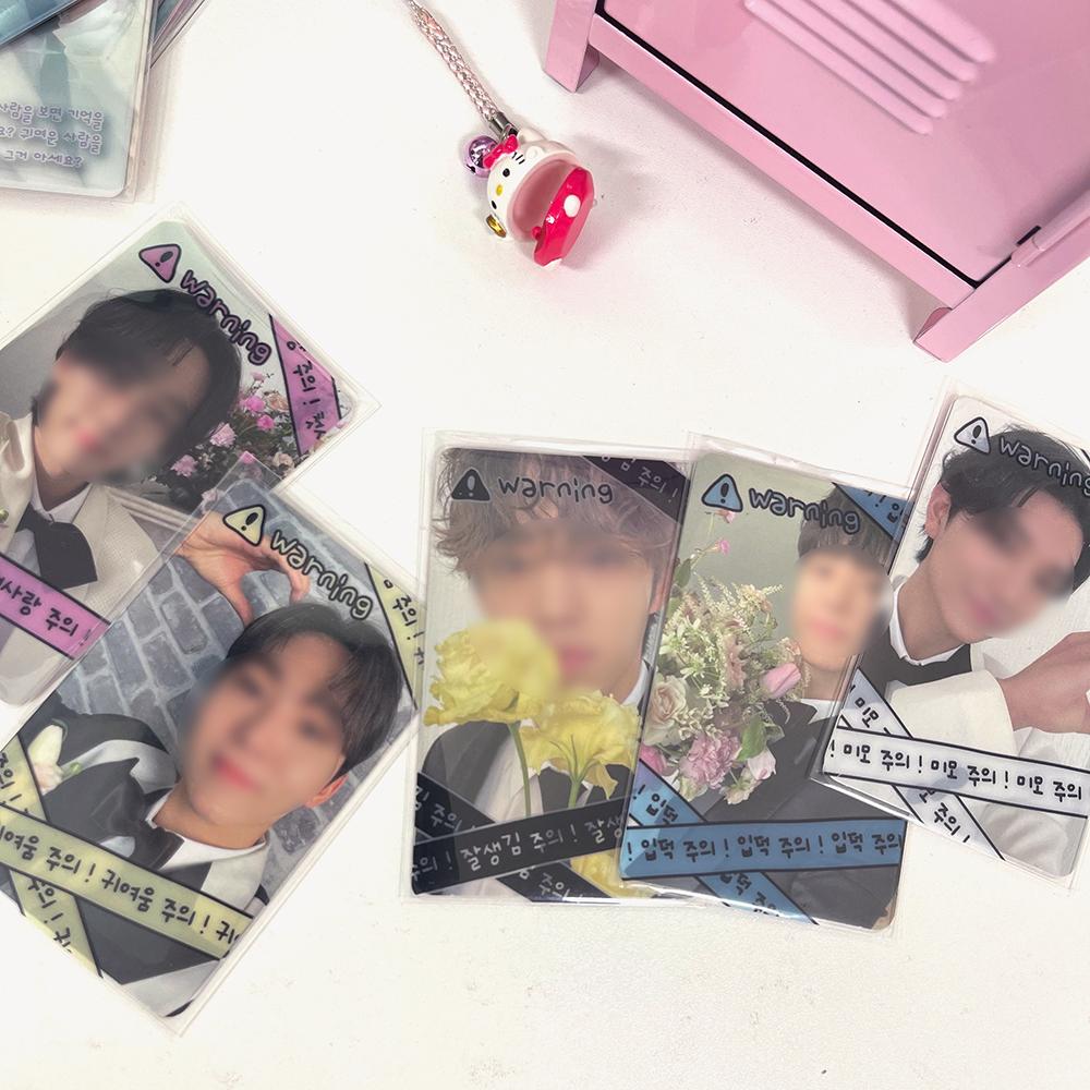 SOOANG STUDIO Рамка для фотокарточки Предупреждение/Корейская рамка для открытки CUTE/5 дизайнов·Фоторамка·Карточка с ПЭТ-рамкой