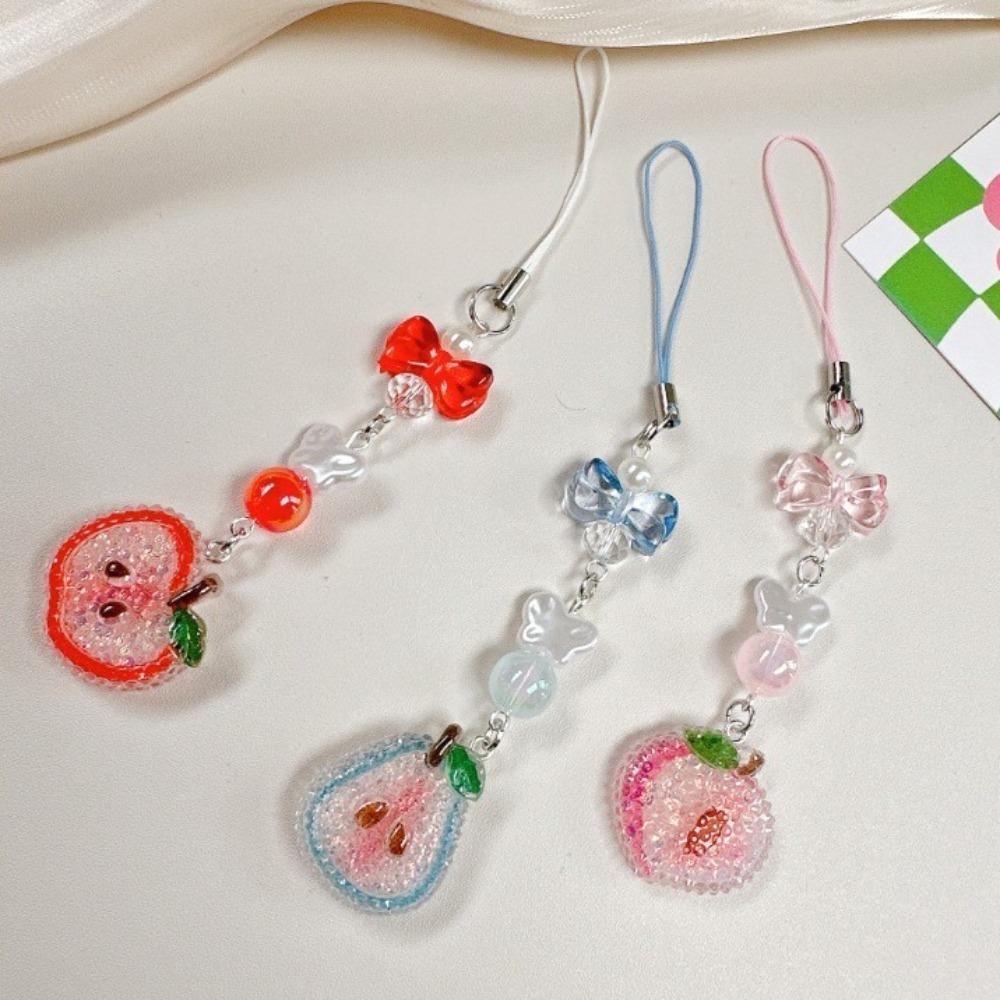 Cartoon Fruit Pendant Phone Strap Sweet Colorful Phone Chain Fruit Party Pendant Bag Pendant