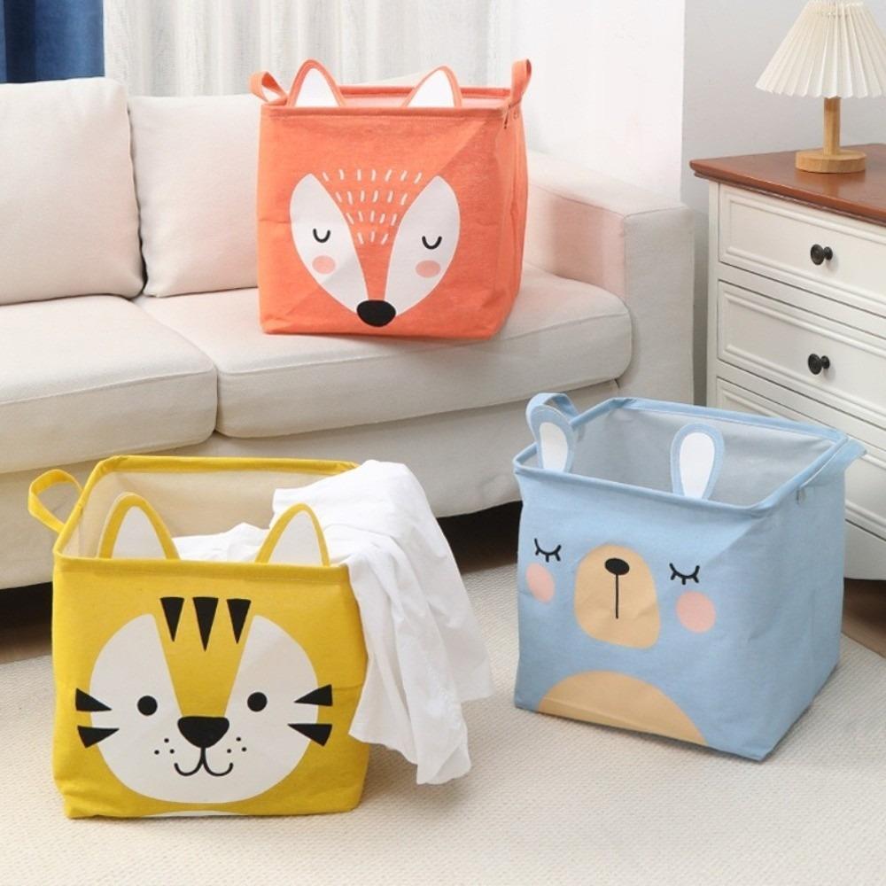 Cartoon Toy Storage Box Cloth Folding Storage Basket Cute Dirty Clothes Basket Home