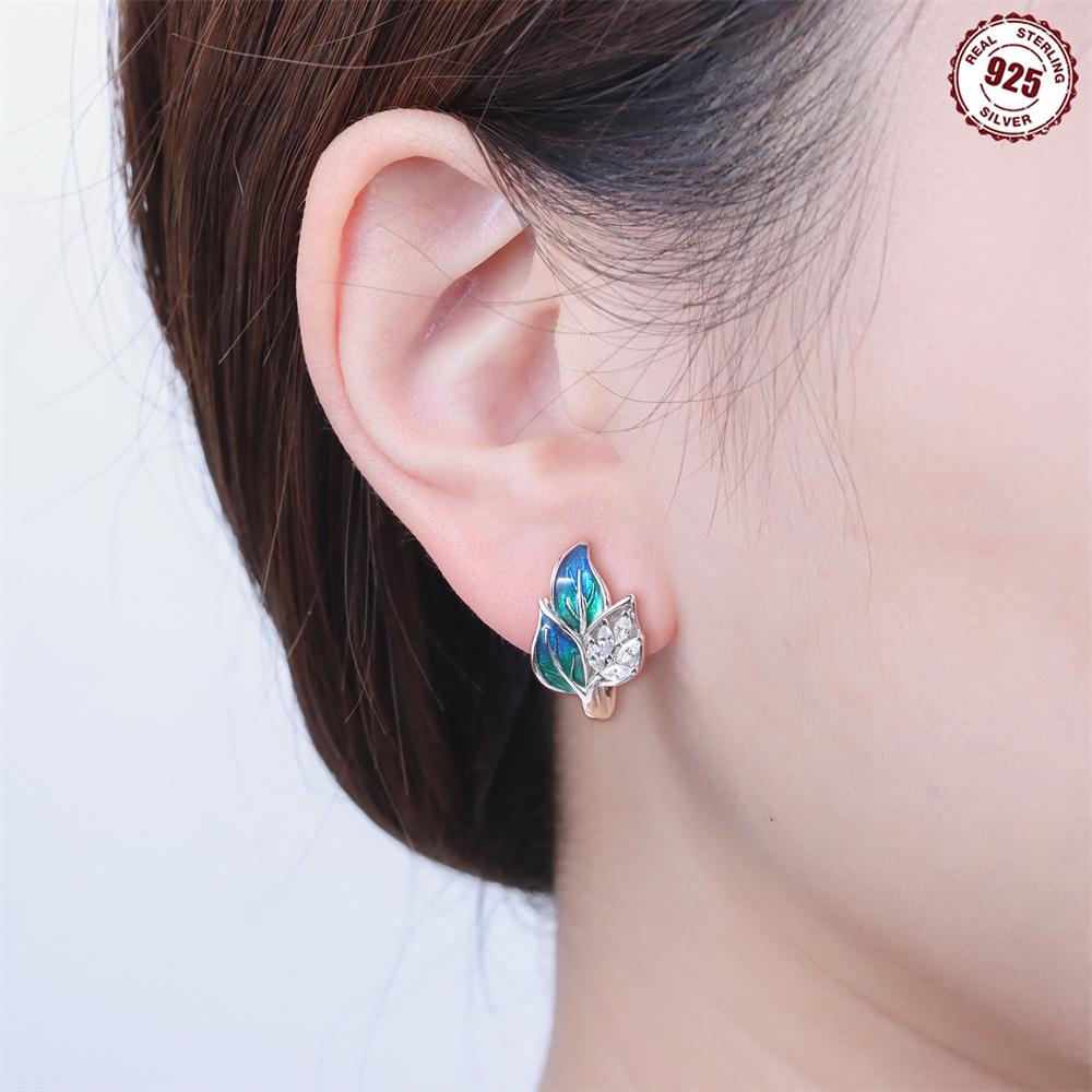 Креативные серьги-пусеты из стерлингового серебра 925 пробы, элегантные и простые серьги, изготовленные из циркония для повседневной носки и показа на фото