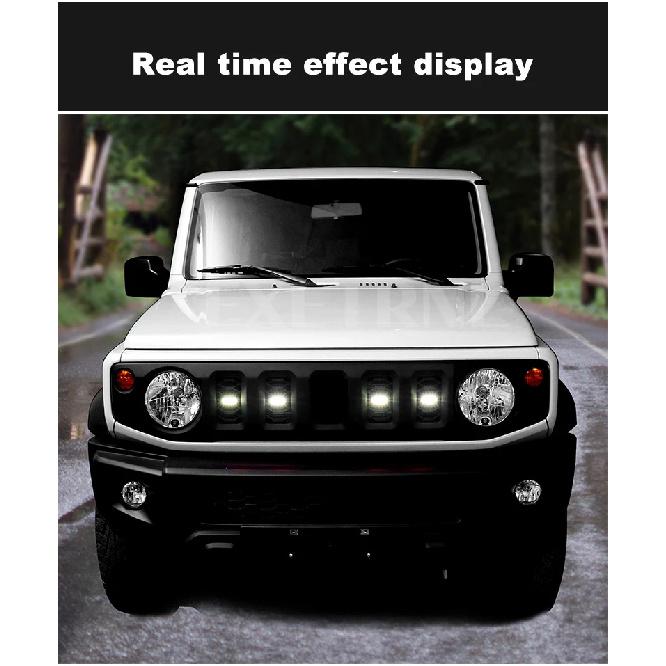 Для Suzuki Jimny JB64 JB74 2019 2020 2021 2022 2023-2026 Автомобильная передняя решетка с светодиодными огнями Внешние лампы решетки 12В Декоративный свет