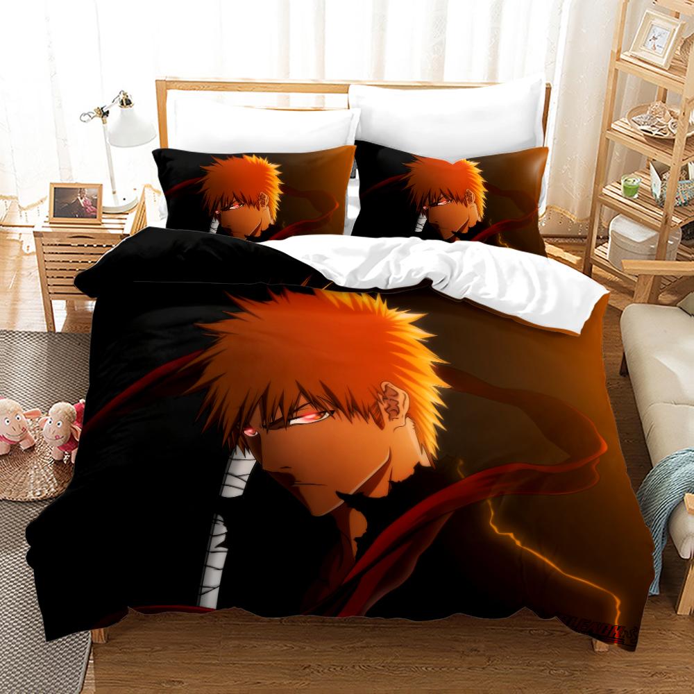 NEW Bleach Academia Anime Duvet Cover Set With Pillow Covers Polyester Teens Kids Bedding Set Full Queen King Size Bed Linen