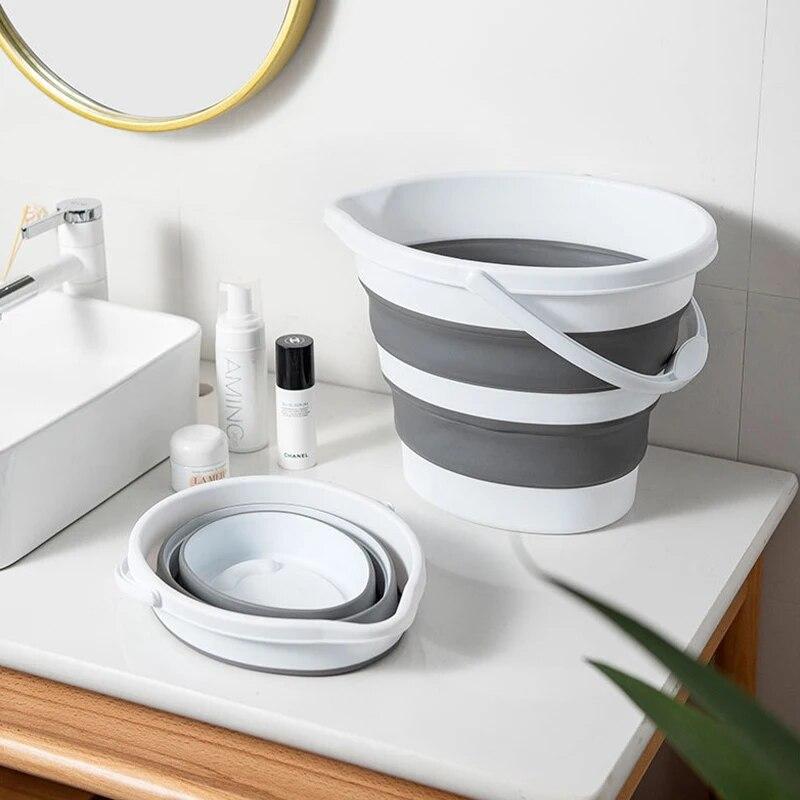 Складное ведро для воды 5/10/15 л, складное пластиковое ведро для бытовой чистки, портативное ведро для кемпинга, сада, рыбалки, принадлежности