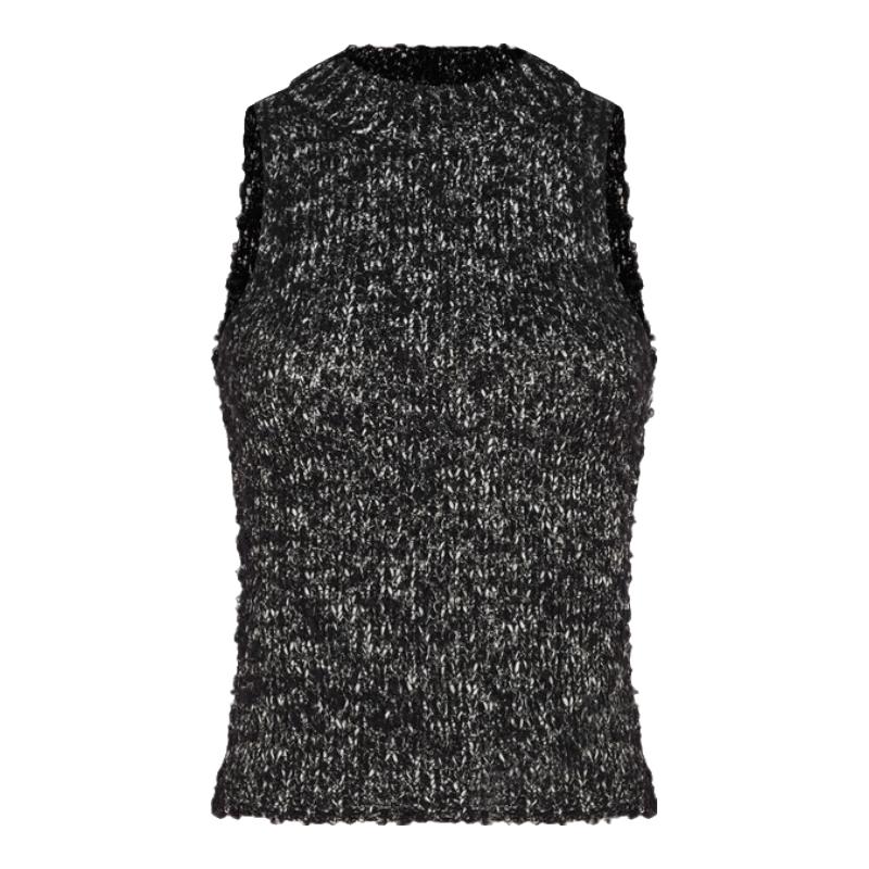 Женский трикотажный топ без рукавов UR 2024 Осень/Зима в стиле Old Money с текстурой и прилегающего силуэта