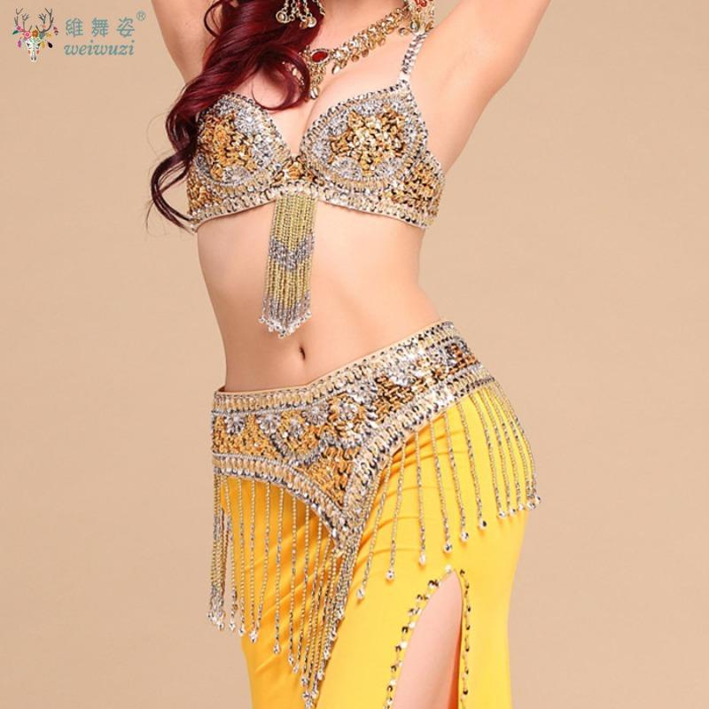 Hot Sale Beaded Crystal Belly Dance Costume Wear for Women Bra Belt Clothes Sexy Bellydance Carnival Bellydancing Costumes Set