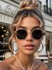 1/2PC S Fashion Geometric Metal Frame Women Sunglasses For Men Daily Life Shades Eyewear Accessories.