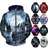 Крутые толстовки на молнии с 3d принтом волка, куртка унисекс с капюшоном, толстовки с капюшоном на молнии в стиле хип-хоп, повседневные спортивные толстовки