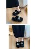 Autumn/Winter 2025 Women's Chunky Heel Furry Cotton Slippers - Mid-High Rabbit Fur Mule Shoes