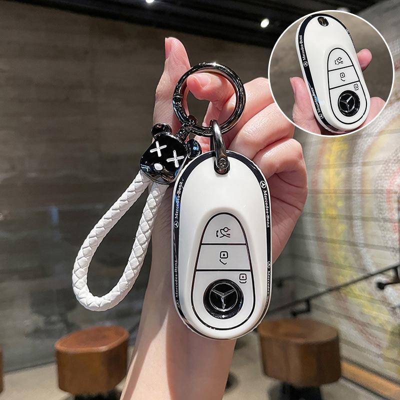 RPO5 Keyring Car Key Case Cover for Mercedes Benz Maybach S580 A-B-C-M-CLA-CLS-E-G-GLB-GLE-R-SL Class AMG EQC GLA W213 GLC200 GT43