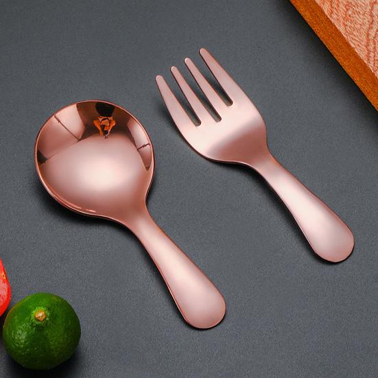 2 шт./компл. из нержавеющей стали, детская ложка, набор вилок с короткой ручкой, зеркальная полировка, мини-мороженое, десерт, чай, суп, ложка, набор вилок, кухонные столовые приборы, посуда