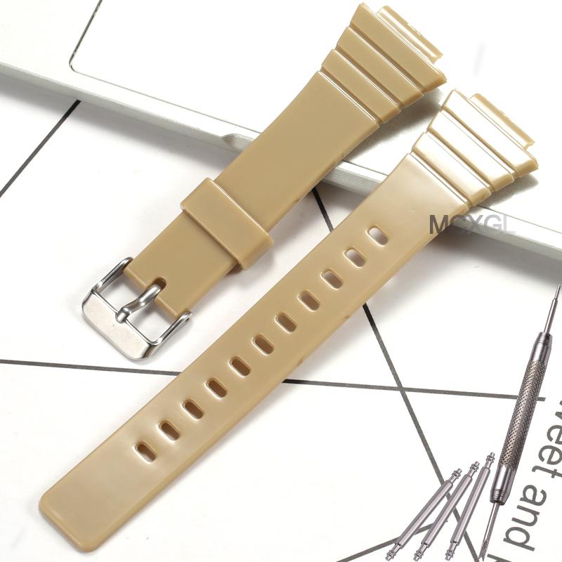 Смоляной ремешок для часов Casio W-215H W215H W-217H F105W F108WH Запасной ремешок 18 мм Водонепроницаемый Спортивные аксессуары для часов