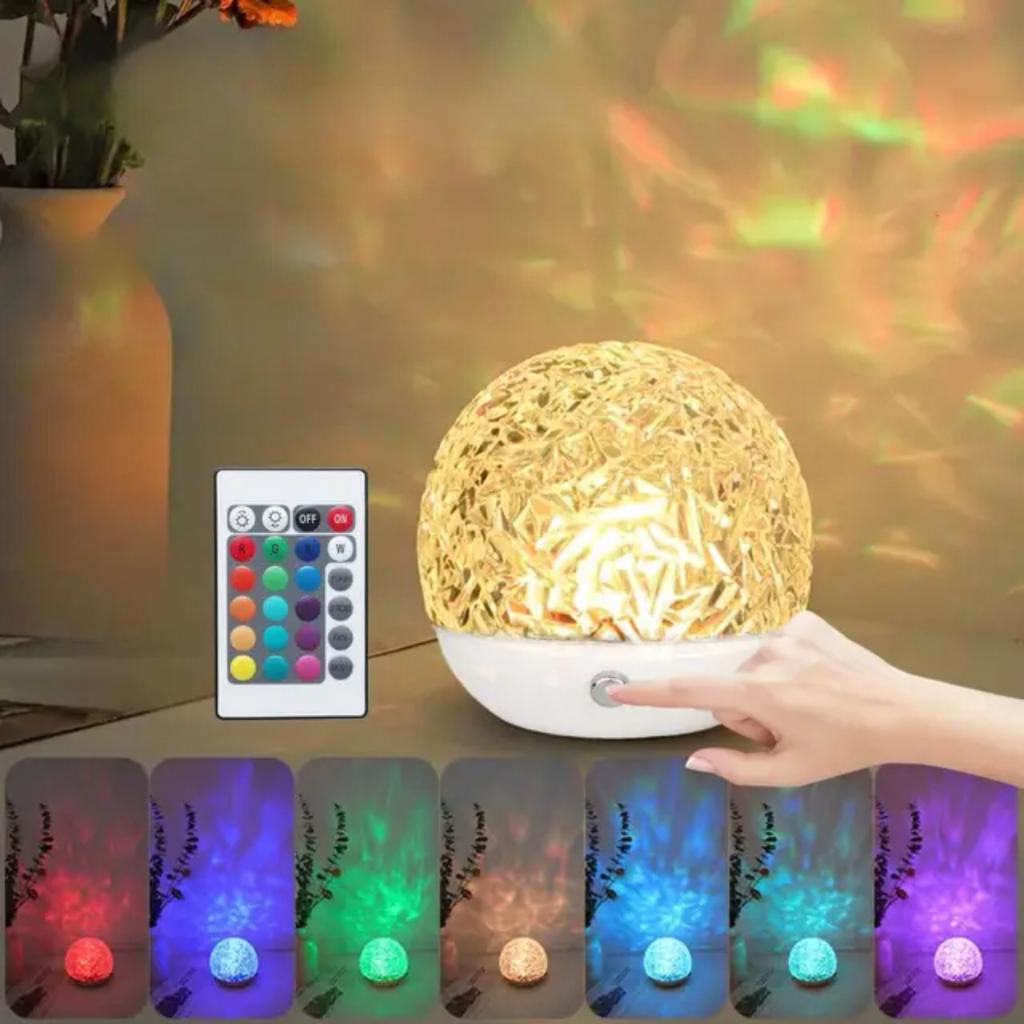 Новинка Преобразите свое пространство с помощью доступной роскоши - Динамическая RGB Кристальная светодиодная эстетическая лампа с эффектом водной ряби для создания атмосферы в спальне. Кр