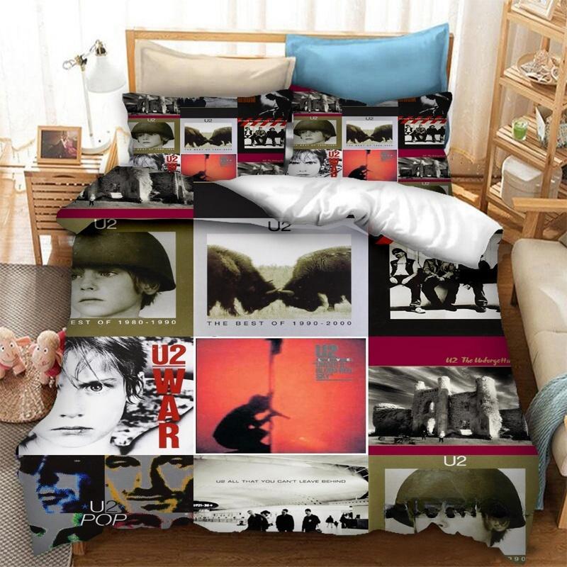 Новый 3D-принт рок-музыка Группа U Два комплекта постельного белья для мальчиков и девочек Твин Queen Size Пододеяльник Наволочка Кровать Дети Взрослый Домашний Текстиль