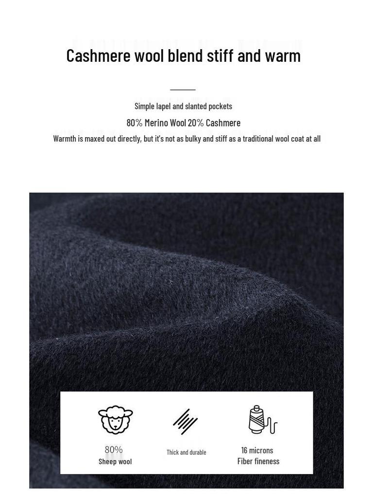 Мужская кашемирово-шерстяная куртка Shanshan на пуху в стиле business casual