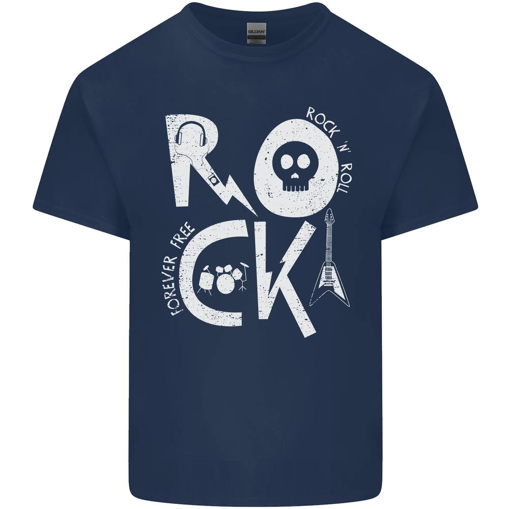 Rock Music Symbols Guitar Skull Unisexs Cotton TShirt Tee Top