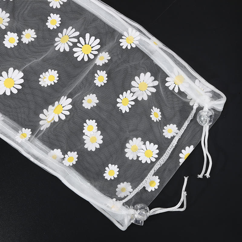 Универсальный уловитель семян для клеток для птиц для использования в помещении/на улице, эластичная регулируемая мягкая сетка с ромашковым узором, защита от разбрасывания семян для круглых и квадратных клеток