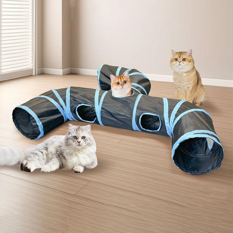 Туннель для кошек в помещении Складные трубы для маленьких животных Игрушки для котят Интерактивный лабиринт для домашних животных Игрушки для кошек Износостойкие туннели для кошек