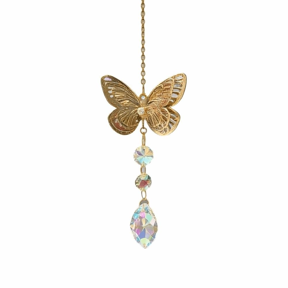Rotating Butterfly Wind Chimes Colorful Light Collection Pendant Crafts Bee Wind Chimes  Backyard