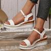 Fashion Summer Wedge Women Shoes Heeled Woven Sandals Women 2025 Platform Thick Sole Casual Sandle Woman Lightweight Plus Size Rome Shoe