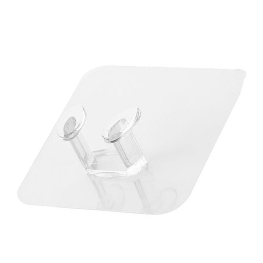 20pcs Transparent Wall Plug Hook Traceless Multifunctional Wall Adhesive Plug Hook for Home Living Room