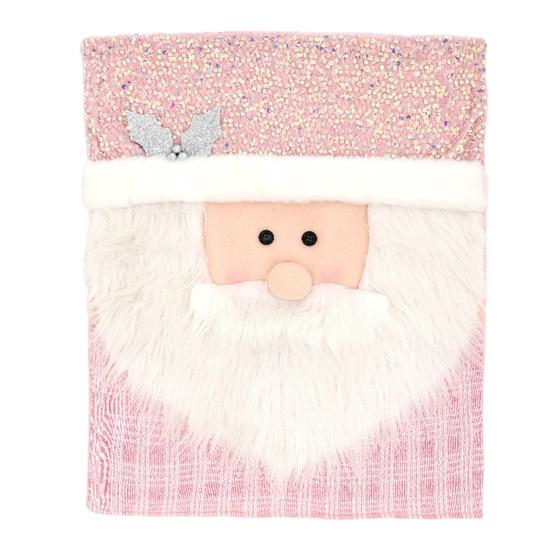 Рождественский чехол на стул Санта-Клауса, снеговика, оленя, чехол на спинку стула, розовый чехол с блестками для столовой, кухни, отеля, декор для вечеринки