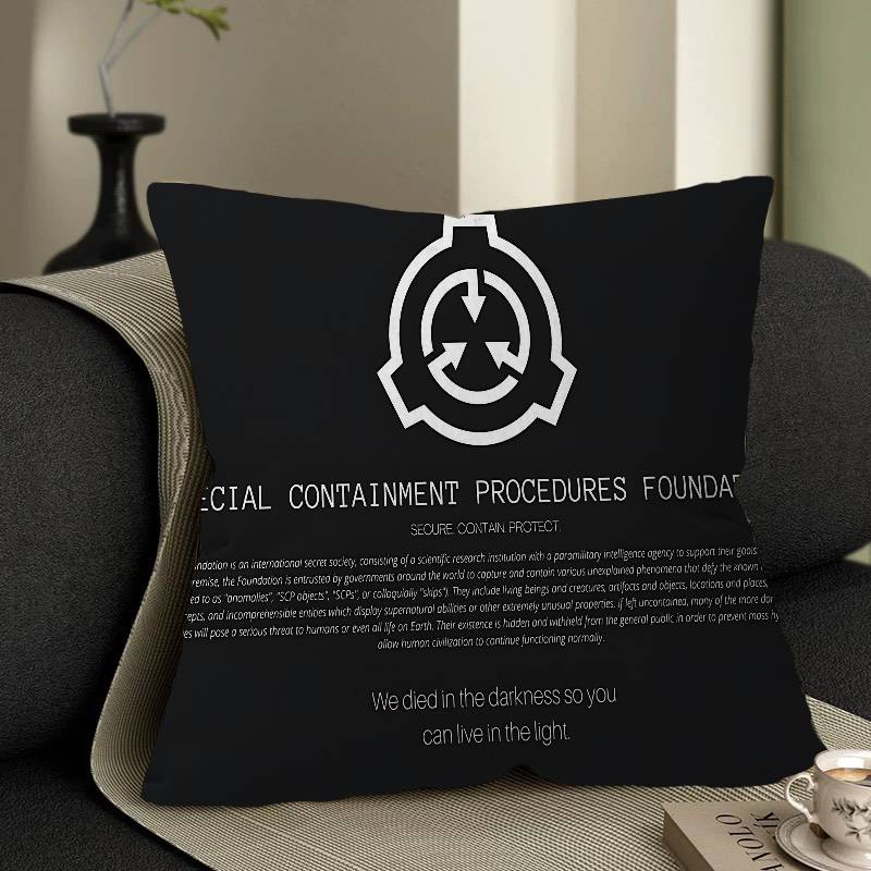 Popular Foundation Scp F-Foundation Pillow Covers Sofa Decorative Home Double-Sided Printing Short Plush Cute Cushion Cover