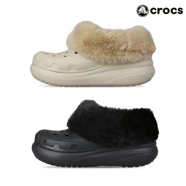 Crocs Женские зимние флисовые тапочки S