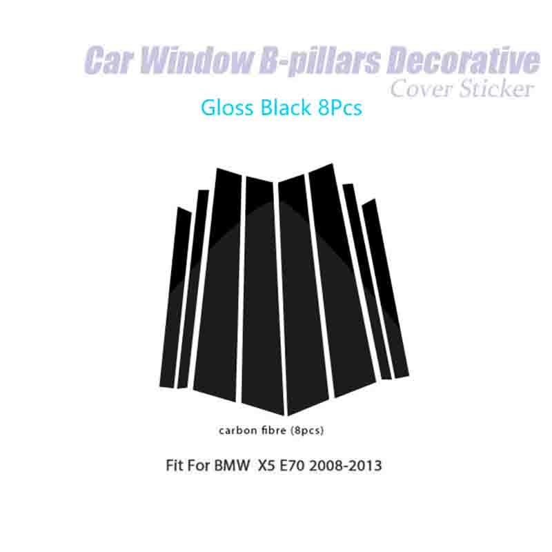 Глянцевый черный для BMW E60 E90 F30 F10 F20 F07 E70 E84 E46 X1, декоративная наклейка на окно автомобиля, средние стойки, отделка для стайлинга автомобиля