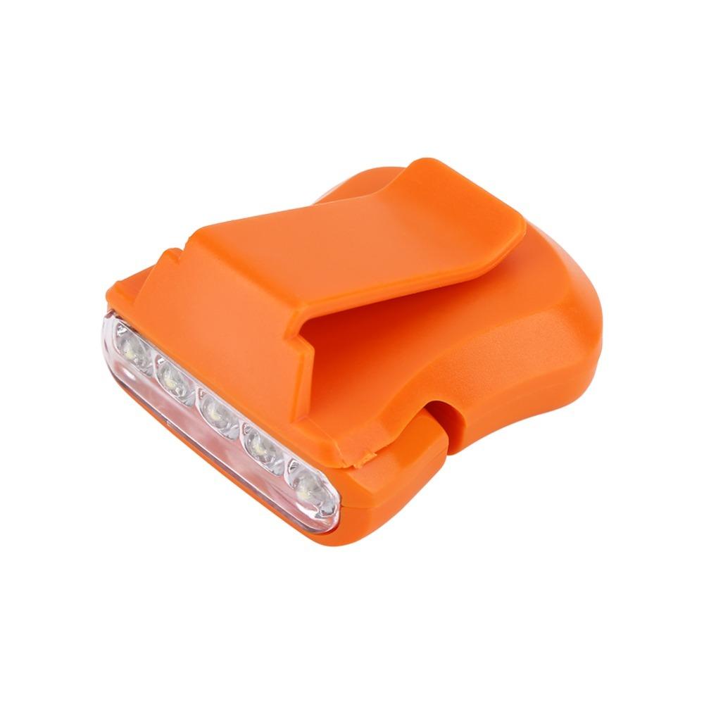 Прочный 5-светодиодный налобный фонарь для шляпы, поворотный, 2 цвета, зажим, сверхъяркий свет на клипсе для шляпы, для пешего туризма