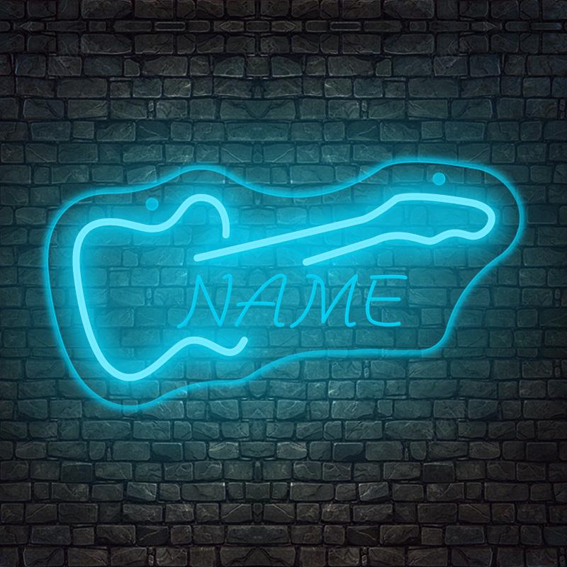 Custom Guitar Neon Sign - USB Powered LED Wall Decor, Push Button Control, Wall Hanging for Studio/KTV/Band/Bar/Man Cave/Bedroom