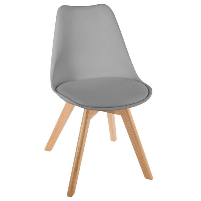Lot de 2 chaises style scandinave Baya Atmosphera - Gris Clair