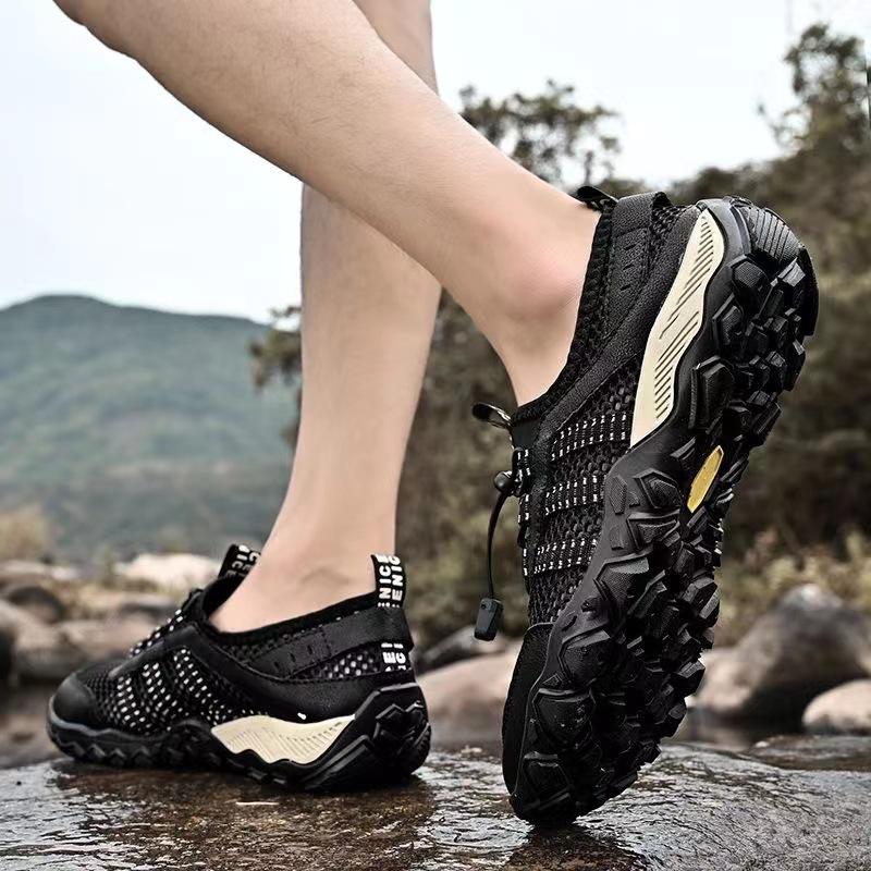 Летние болотные туфли, дышащая обувь с сетчатой ​​поверхностью, мужская обувь для воды, уличная альпинистская обувь с сетчатыми отверстиями, мужская обувь