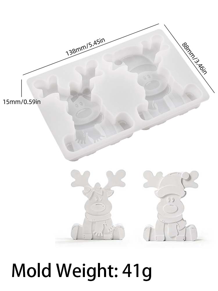 3D Милый Олень Силиконовая Форма для Свечей DIY Рождественские Украшения Олененок Поделки Подарки Изготовление Мыла Гипс Смола Формы для Заливки Домашний Декор