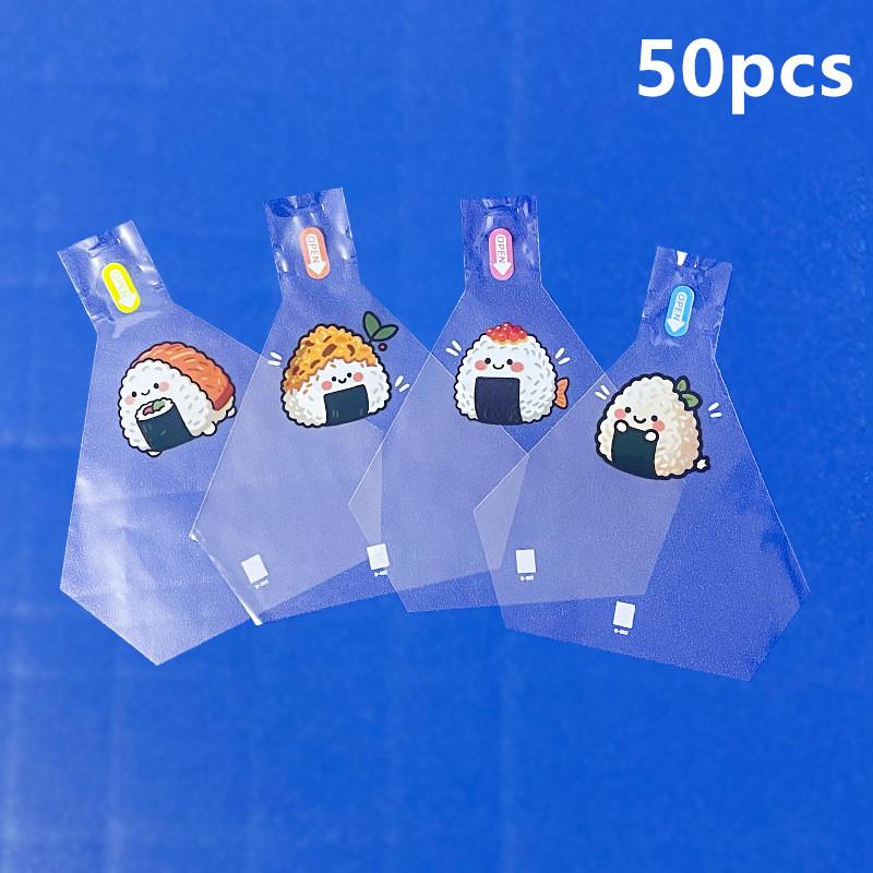 50/100 шт., симпатичные мультяшные треугольные рисовые шарики, упаковочная сумка, водоросли, онигири, суши, бэнто, форма для приготовления, аксессуары для бэнто, сумки для суши