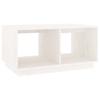  Coffee Table, White, 80x50x40 Cm, Solid Pine Wood