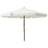 Parasol with Wooden Pole 330 cm Sand White