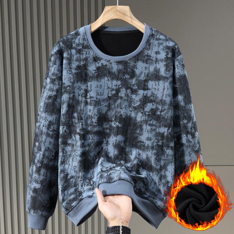 Мода больших размеров 6XL-11XL Осенние толстовки оверсайз для мужчин Одежда Толстые Теплые с подкладкой из искусственного флиса Топы с длинным рукавом Повседневные мужские пуловеры