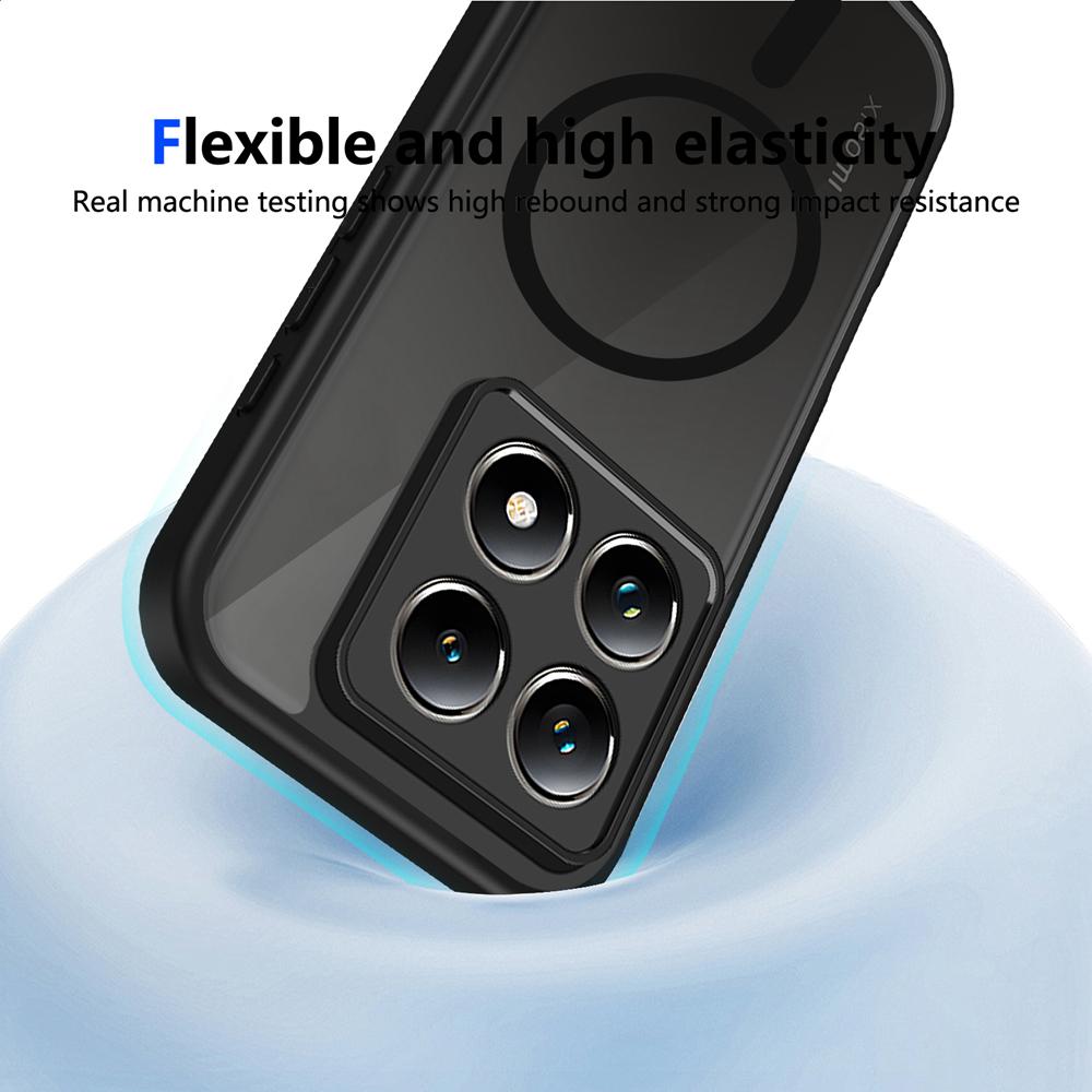 KEYSION Магнитный чехол для телефона для Xiaomi 14T Pro 5G Силикон+ПК Матовый Полупрозрачный Прозрачный Ударопрочный Задняя крышка для Xiaomi 14T