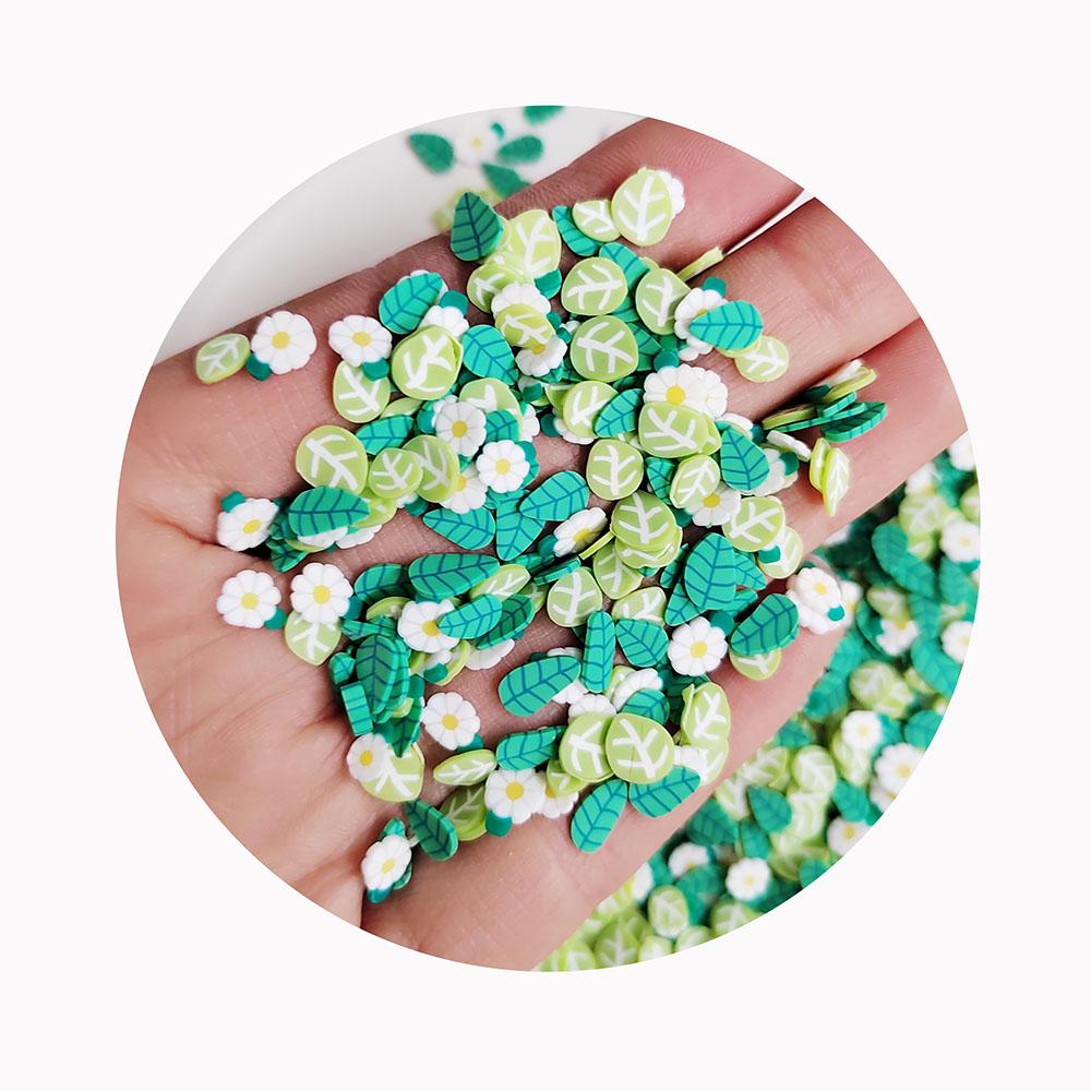 Mix Spring Flowers Leaves Clay Polymer Slices Sprinkles for Slime Decoration Crafts