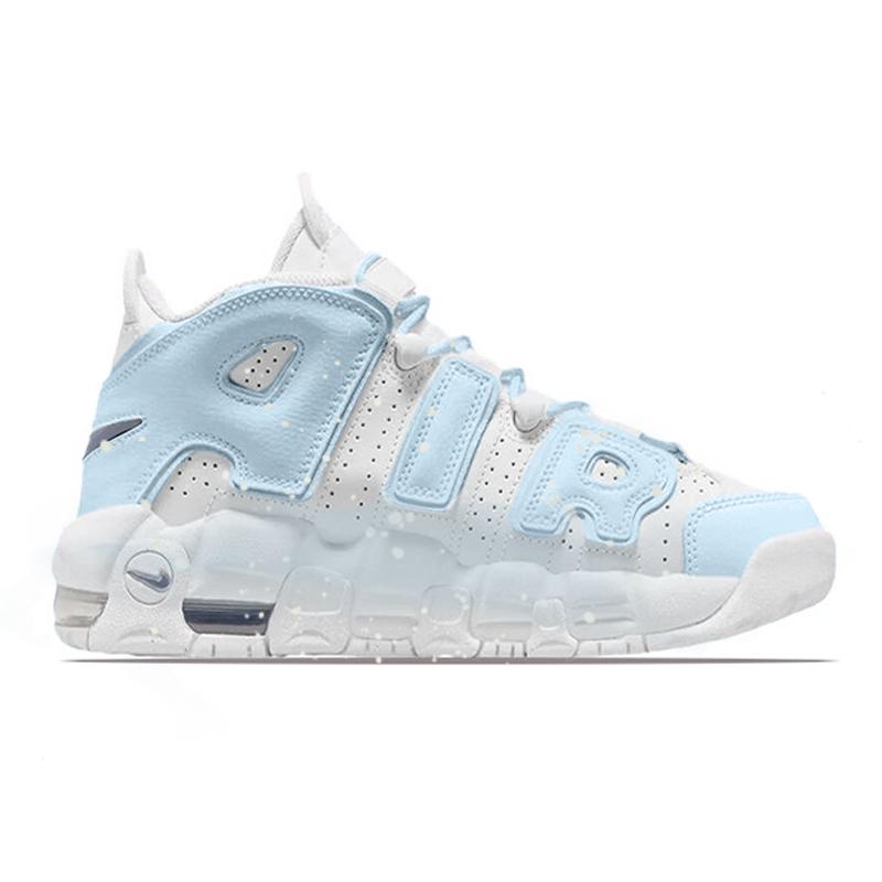 Nike Air More Uptempo Milk White Blue Star, Premium Aesthetic Cushioning Mid top Vintage Basketball Shoes Women's DH9719-100(Team1625-)