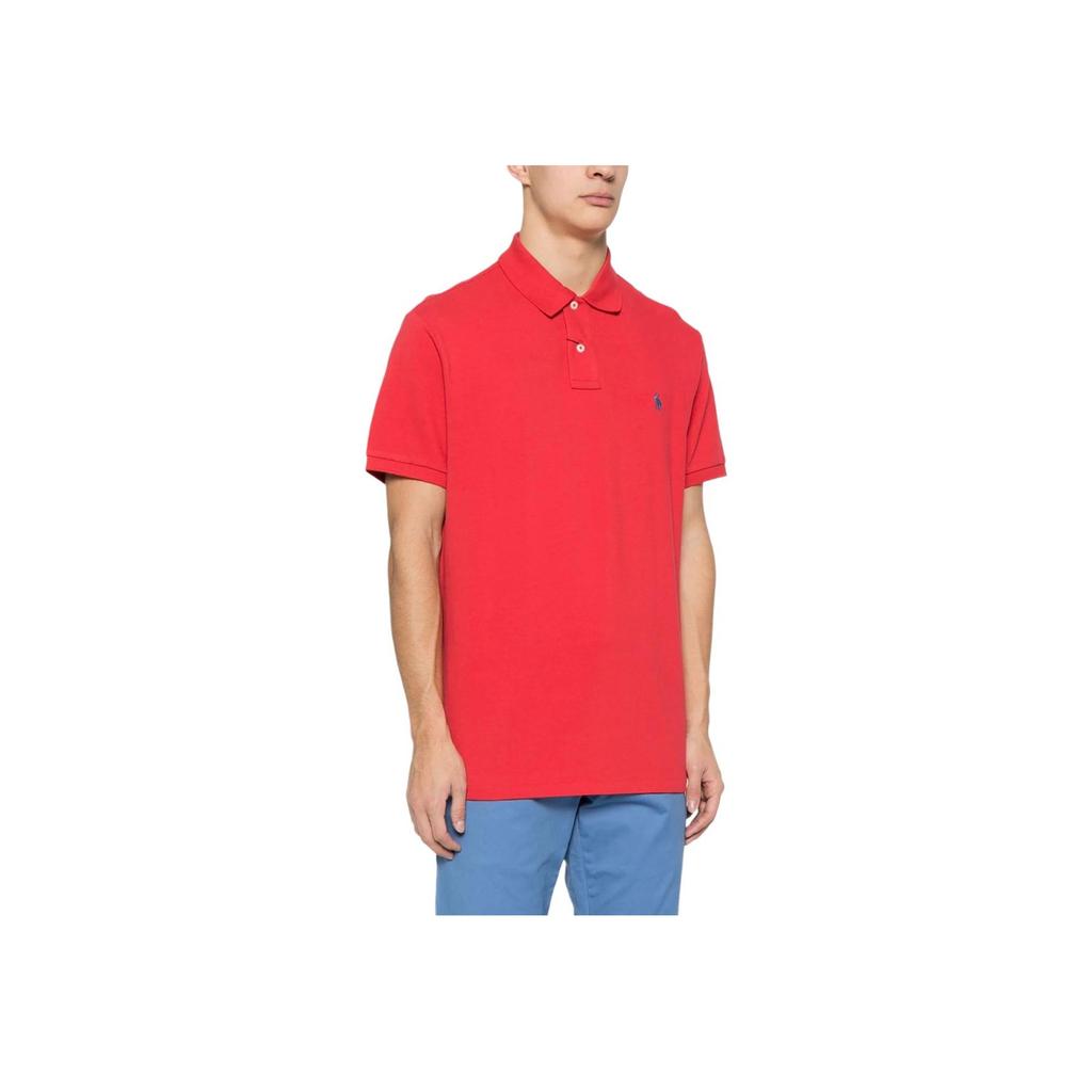 Polo Ralph Lauren Solid Logo Polo Shirt Men Tops Red 710680784-347