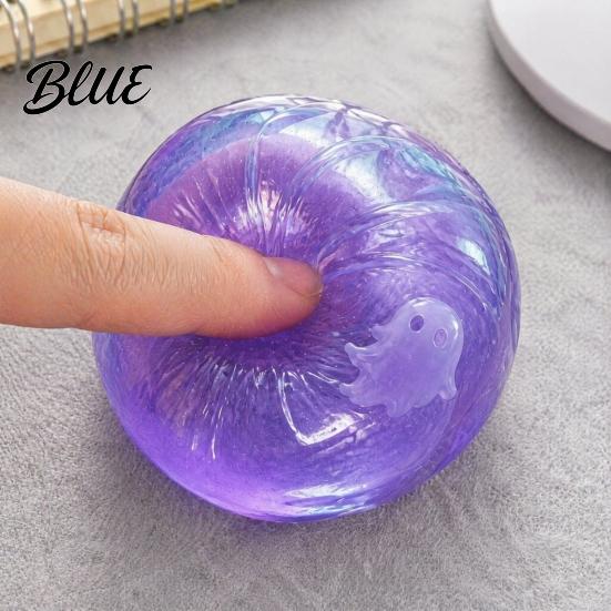 Dumpling Desktop Ornaments 1/2/3Pcs Purple Ghost Squeeze Toy Halloween Steamed Bun Soft Fidget Toy Stress Relief Clear Ball Mini