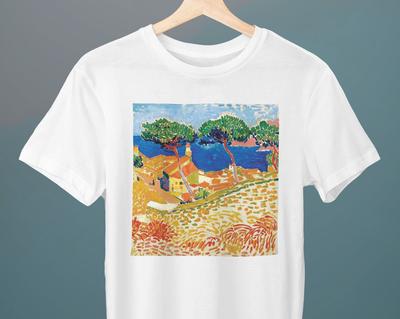Вид на Коллиур, Vue de Collioure, Картина Анри Матисса, Унисекс Футболка, Художественная Футболка, Подарок для Нее, Подарок для Него, Подарок Любителю Искусства