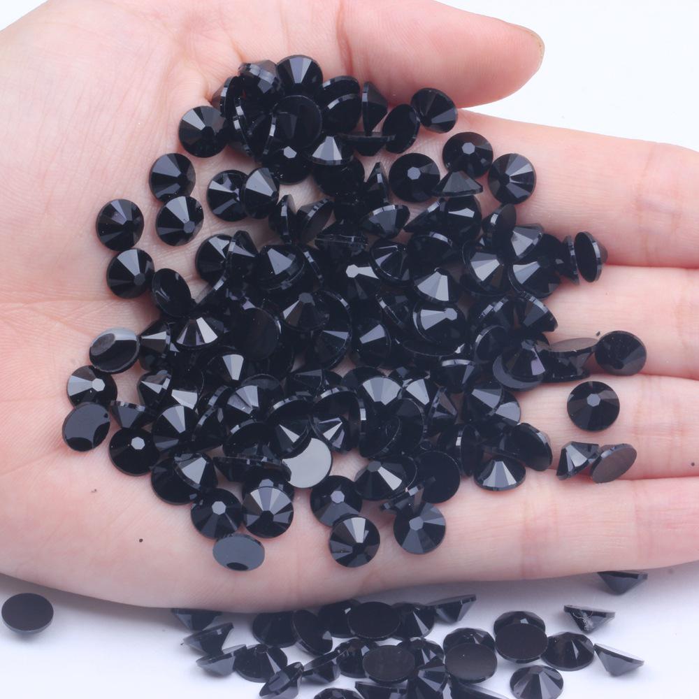 7mm 8mm Flatback Imitation Austrian Resin Rhinestones - White, White AB, Black - 14 Facets for Nails, Jewelry, and Hair Accessories