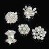 5 Pieces Rhinestone Crystal Pearl Embellishment Buttons Flatback