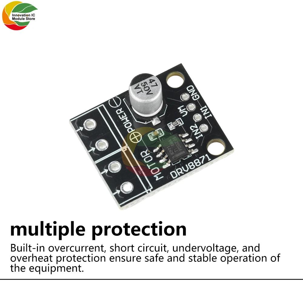 DRV8871 DC 6.5-45V DC H-мостовой драйвер двигателя 3.6A Драйвер щеточного двигателя Модуль драйвера с ШИМ-управлением Драйвер двигателя