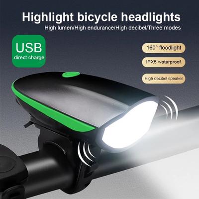 Передний велосипедный фонарь с рожком для горной дороги Fet Bike Fetbike Перезаряжаемый MTB фонарик Водонепроницаемые товары для велоспорта