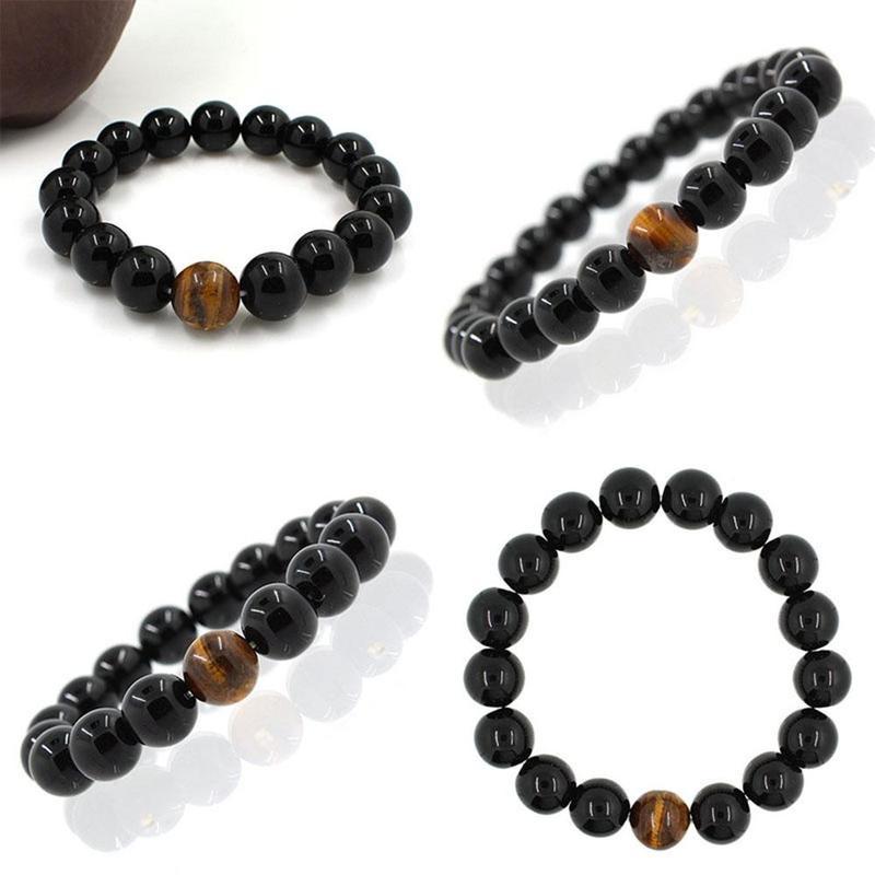 Мужские женские ювелирные изделия из агата, тигрового глаза, бусины, браслет, новое поступление