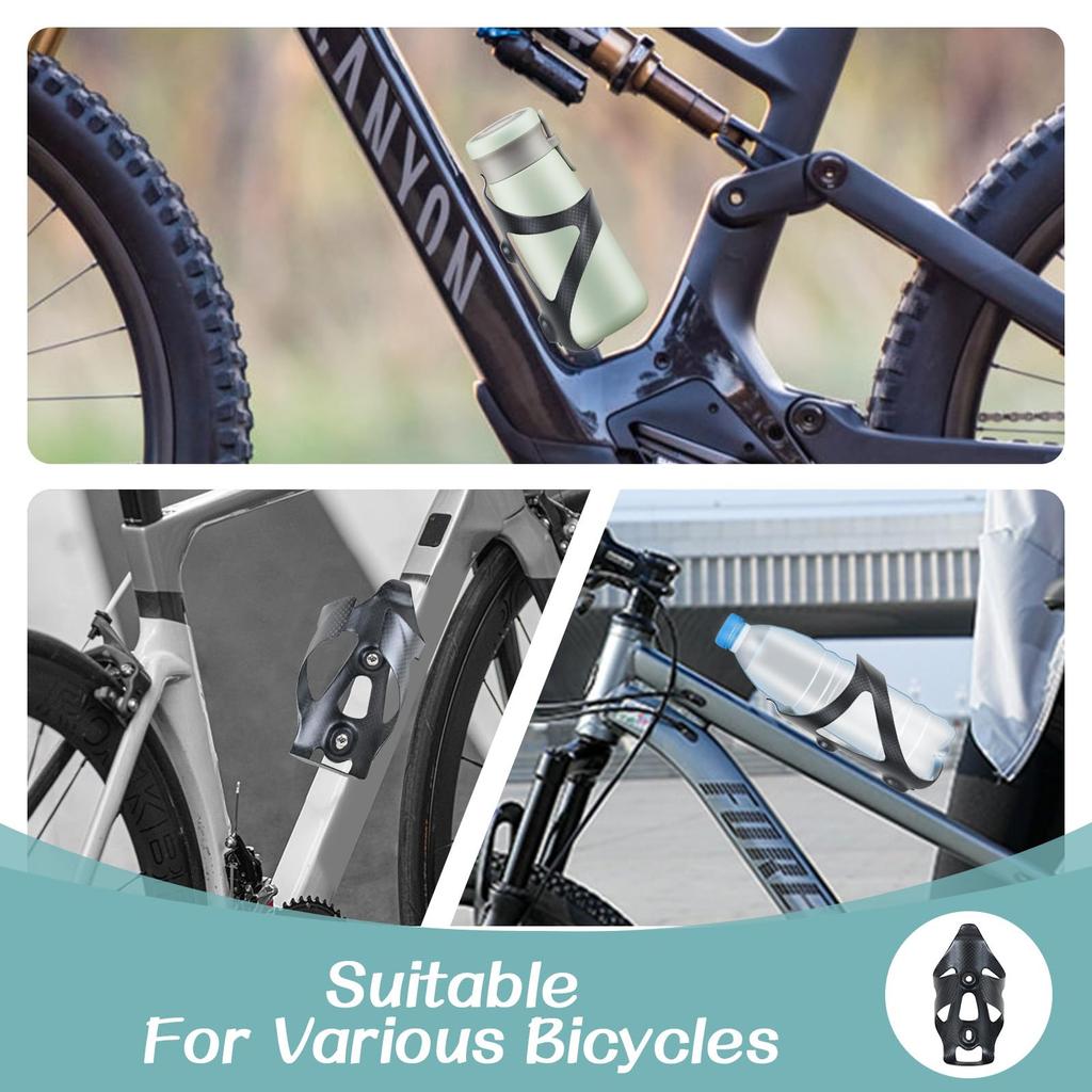 ROADNADO Carbon Bicycle Bottle Cages Carbon Fiber Bottle 25g Carbon Ultra Black (2-Piece Set), Holder, Fiber, Lightweight, Stretchy,